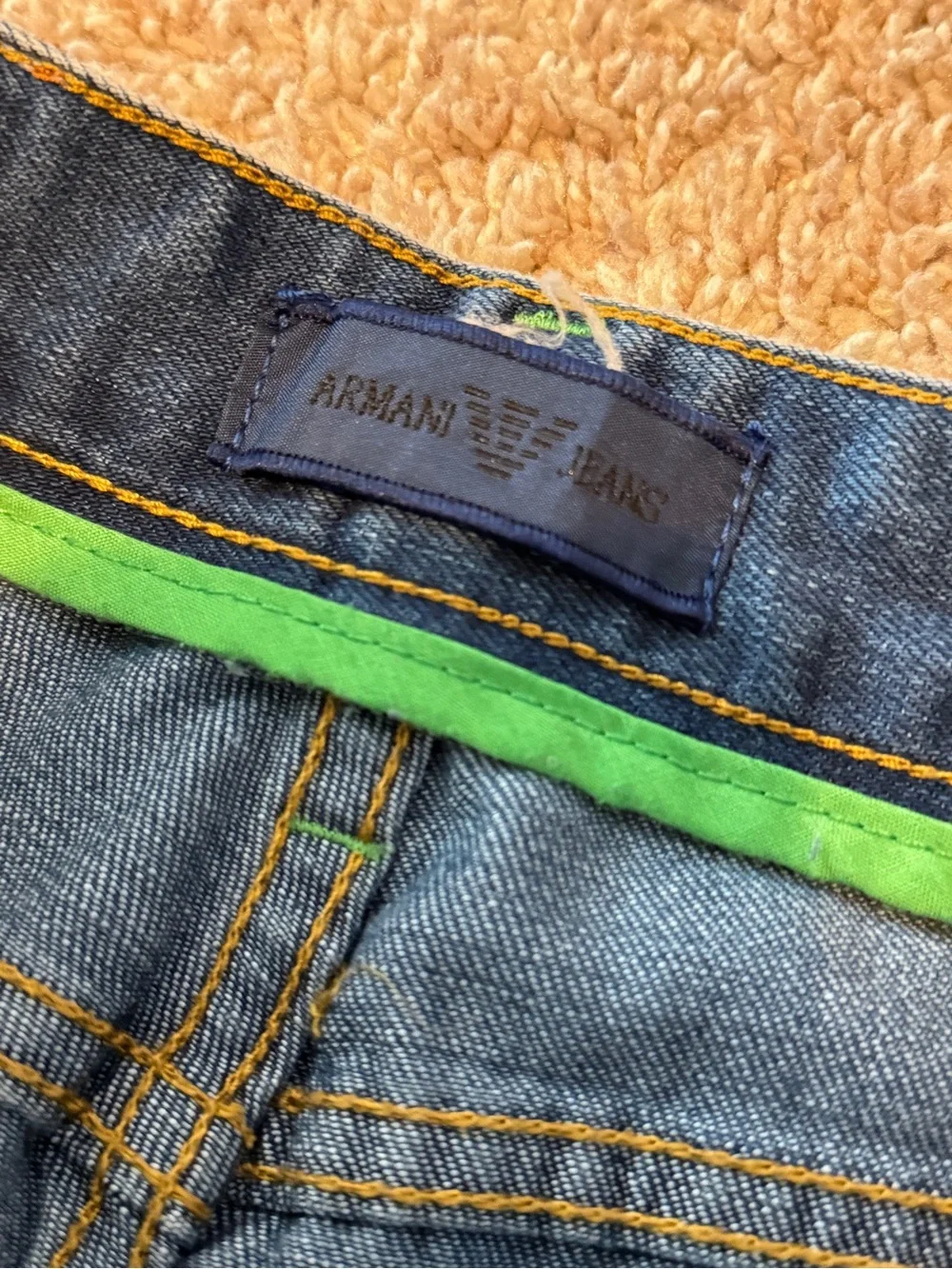Armani Jeans Distressed Straight-Leg Denim Jeans Waist 29 Made In Italy
